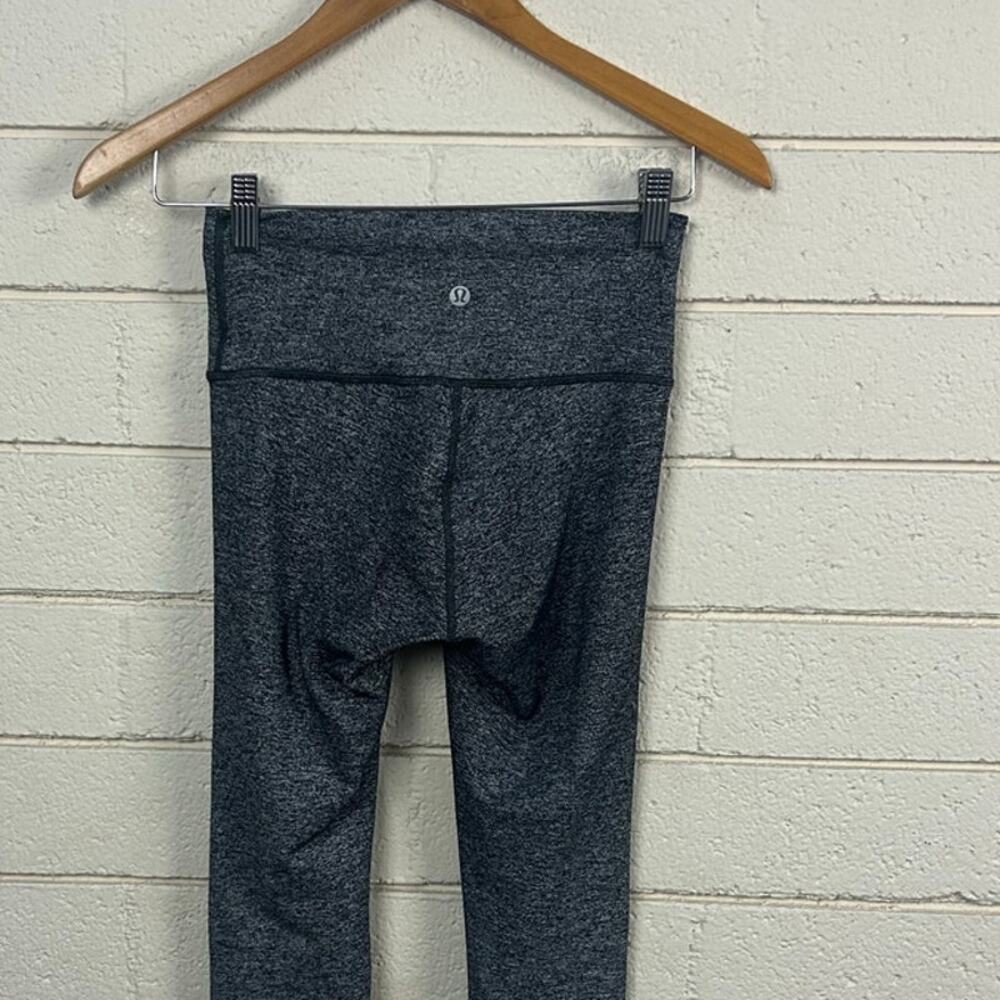 Lululemon Wunder Under Cropped Heathered Black Legging size 4 - Picture 7 of 9